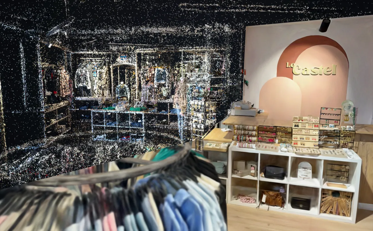 Produit retail premium capturé en 3D Gaussian Splatting